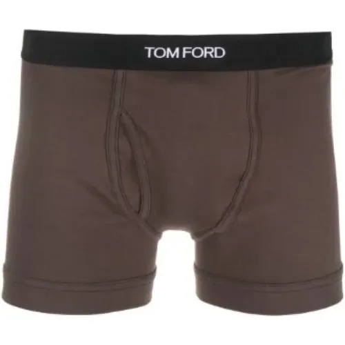 Braune Baumwollboxershorts Elastischer Bund - Tom Ford - Modalova