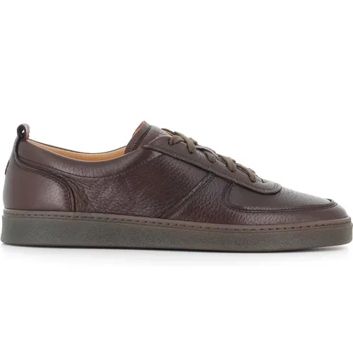 Dark Sneakers with Decorative Inserts , male, Sizes: 8 1/2 UK, 8 UK, 7 UK - Henderson - Modalova