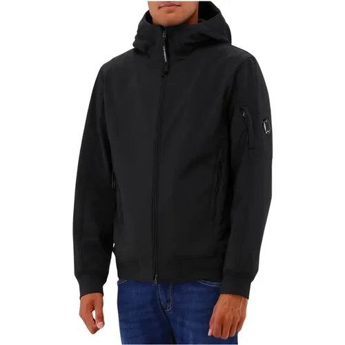 Schwarze Softshell Jacke Must-Have Kapuze - C.P. Company - Modalova