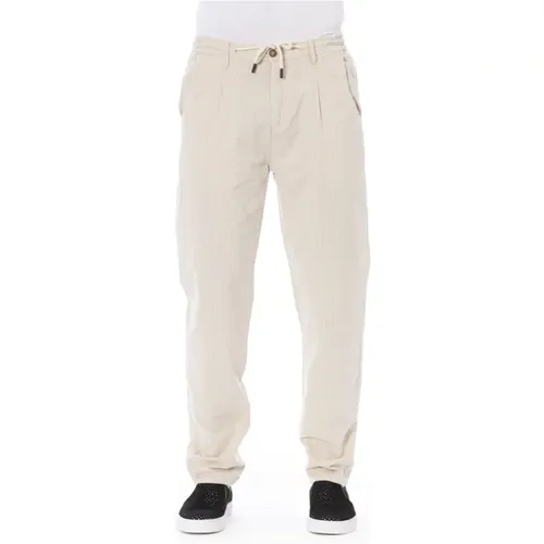 Straight Trousers, male, , Size: W34 Chino Pants with Drawstring Closure - Baldinini - Modalova