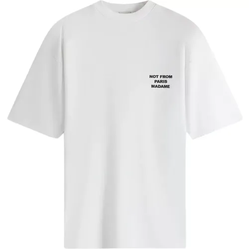 Klassisches Slogan T-Shirt Optic , Herren, Größe: S - Drole de Monsieur - Modalova