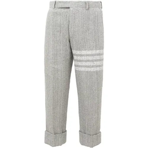 Light Grey Tweed Pants , male, Sizes: M - Thom Browne - Modalova