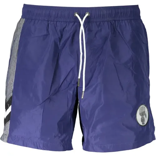 Blaue Beachwear Boxershorts mit Kontrastdetails - Karl Lagerfeld - Modalova