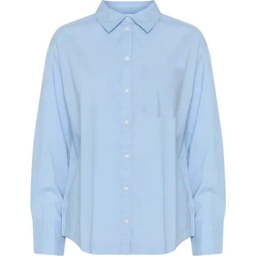 Weiche Chambray Oversize Hemdbluse , Damen, Größe: M - Saint Tropez - Modalova