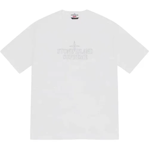 Limitierte Auflage besticktes Logo T-Shirt Top , Herren, Größe: L - Stone Island - Modalova