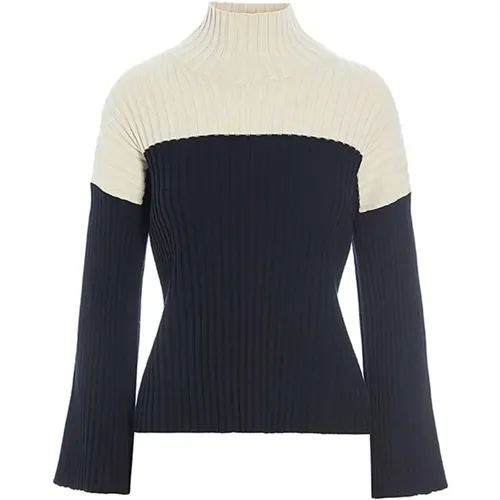 Turtlenecks, female, , Size: S Rib Knit Blouse Black/Ivory Block - Bitte Kai Rand - Modalova