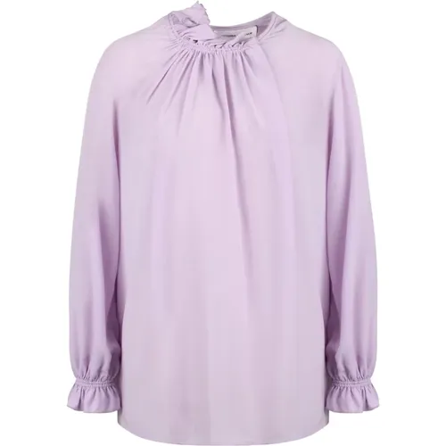 Elegant Ruffled Blouse Silk , Damen, Größe: 2XS - Victoria Beckham - Modalova