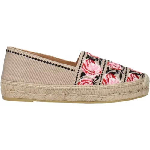 Espadrilles, female, , Size: 8 US Beige Fabric Espadrilles with Print - Prada - Modalova