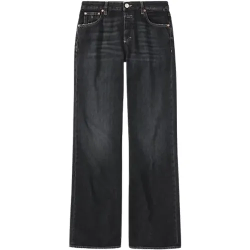 Schwarze Denim Schlaghose , Damen, Größe: W28 - closed - Modalova