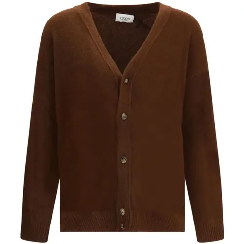 Cashmere Knitwear, male, , Size: L Cashmere V-Neck Cardigan - Laneus - Modalova
