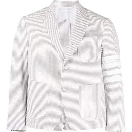 Blazers, male, , Size: L Classic Sport Coat for Men - Thom Browne - Modalova