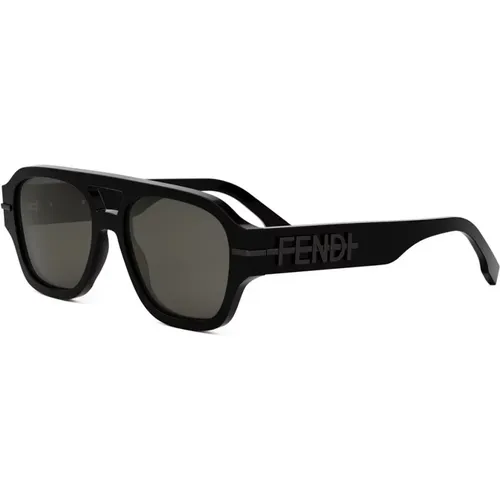 Stylish Sunglasses with Dark Grey Lenses , unisex, Sizes: 55 MM - Fendi - Modalova