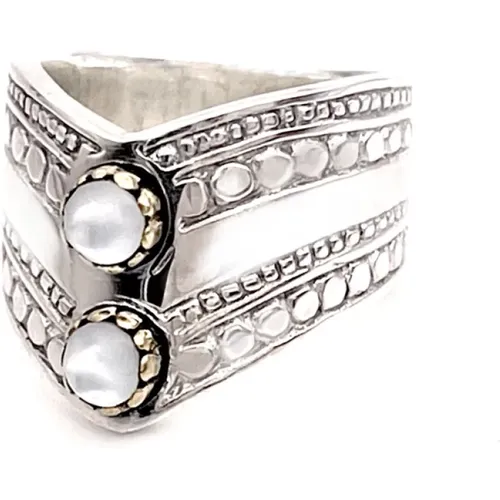 Rings, unisex, , Size: 56 MM White Mother of Pearl Ring - Jalan Jalan - Modalova