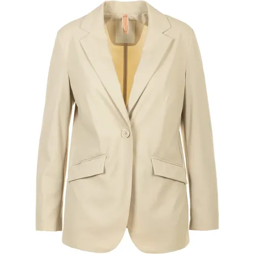 Blazers, female, , Size: 2XS White Monopetto Jacket - Duno - Modalova