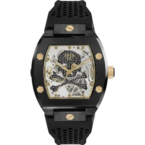 Watches, male, , Size: ONE SIZE Automatic Men's Watch The $keleton Caviar - Philipp Plein - Modalova