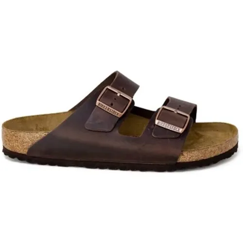 Sliders, male, , Size: 8 US Leather Sandal with Birko-Flor Composition - Birkenstock - Modalova