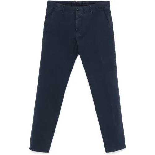 Navy Cotton Straight-leg Trousers , male, Sizes: W32, W36, W33, W38, W34, W31 - Incotex - Modalova