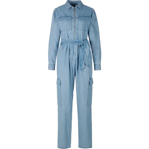 Wide Fit Denim Workeroverall with Belt , female, Sizes: L, M, S - RIANI - Modalova