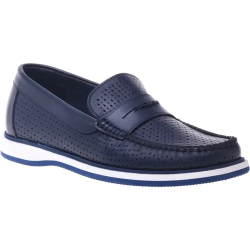 Loafer in perforated calfskin , Herren, Größe: 43 EU - Baldinini - Modalova