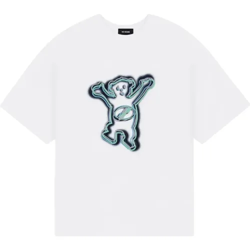 Teddybär-Print Weißes T-Shirt , Herren, Größe: M - We11Done - Modalova