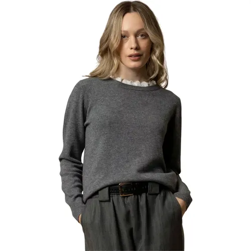 Round-neck Knitwear, female, , Size: L Elegant Wide Neck Sweatshirt - Kocca - Modalova