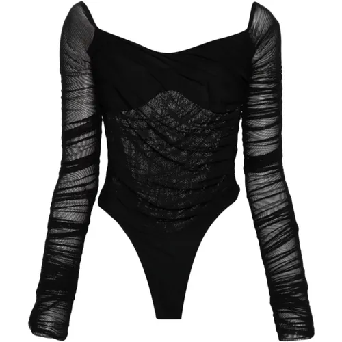 Schwarzes Top , Damen, Größe: S - Mugler - Modalova