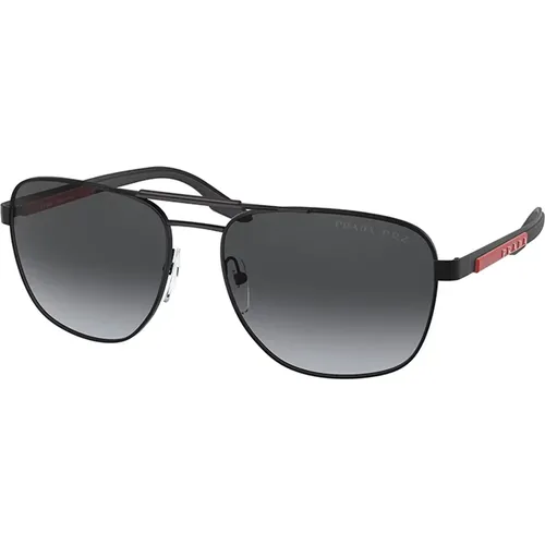 Stilvolle polarisierte Sonnenbrille in Schwarz/Grau - Prada - Modalova