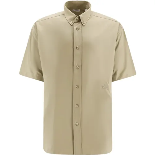 Green Oversize Short Sleeve Shirt , male, Sizes: L, M, S - Burberry - Modalova
