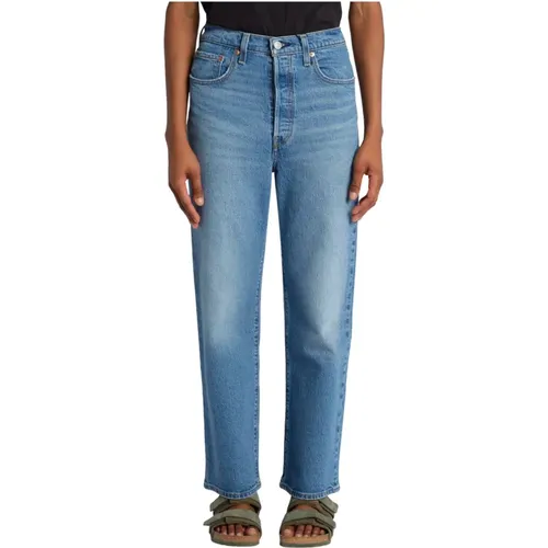 Levi's, Blaue Denim Ribbed Cage Hose , Damen, Größe: W31 - Levis - Modalova