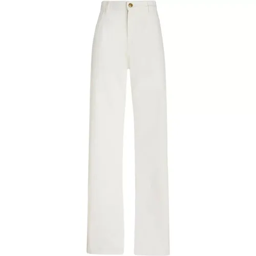 Weiße Chevron Print Jeans mit Pegaso Motiv , Damen, Größe: W24 - ETRO - Modalova