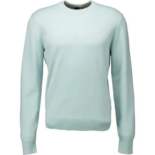 Mint Knit Sweater with Logo , male, Sizes: S, M, XL, 3XL - Boss Orange - Modalova