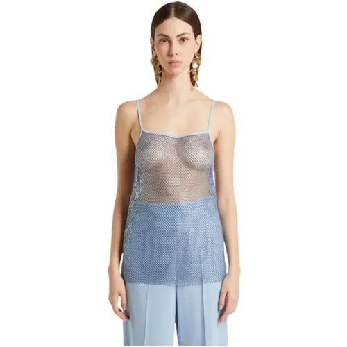 Sleeveless Tops, female, , Size: M Strass Tank Top - Marella - Modalova