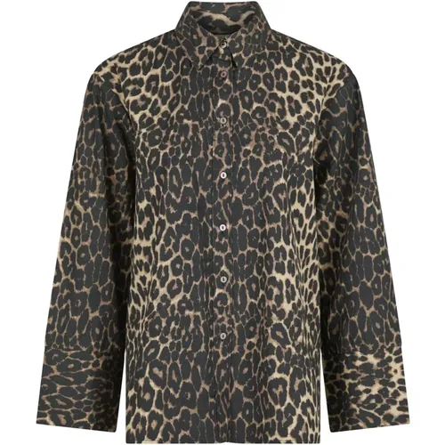 Leopard Print Shirt with Long Sleeves , female, Sizes: XS, XL, S, M, L - NEO NOIR - Modalova