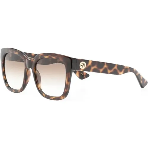 Braun/Havanna Sonnenbrille, Stilvoll und vielseitig , Damen, Größe: 54 MM - Gucci - Modalova