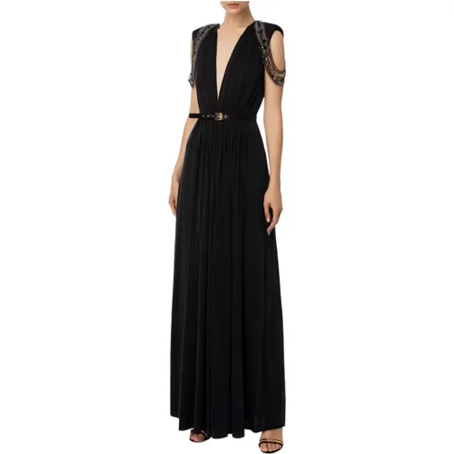 Maxi Dresses, female, , Size: S Elegant Maxi Dress - Elisabetta Franchi - Modalova