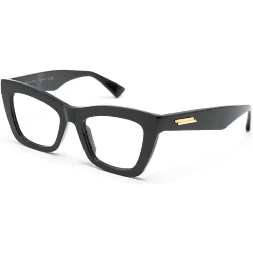 Klassische Schwarze Optische Brille , Damen, Größe: 50 MM - Bottega Veneta - Modalova