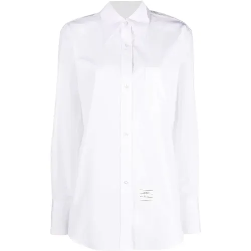 Poplin Point Collar Shirt , female, Sizes: L, M, S - Thom Browne - Modalova