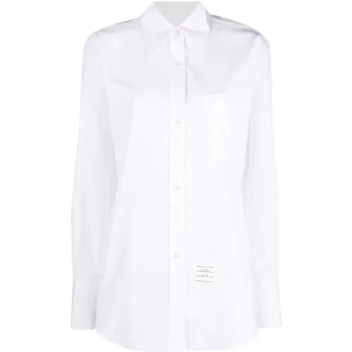 Poplin Point Collar Shirt , female, Sizes: M, S - Thom Browne - Modalova