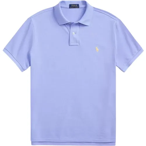 Blaues Poloshirt mit gesticktem Logo , Herren, Größe: L - Ralph Lauren - Modalova