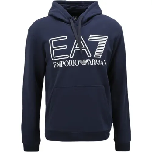 Hoodies, male, , Size: XL Hoodie with Front Logo - Emporio Armani EA7 - Modalova