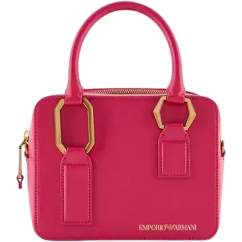 Handbags, female, , Size: ONE SIZE Fuchsia Top Handle Bag - Emporio Armani - Modalova