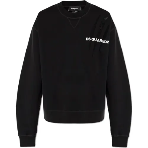 Sweatshirt mit Vintage-Effekt , Damen, Größe: L - Dsquared2 - Modalova