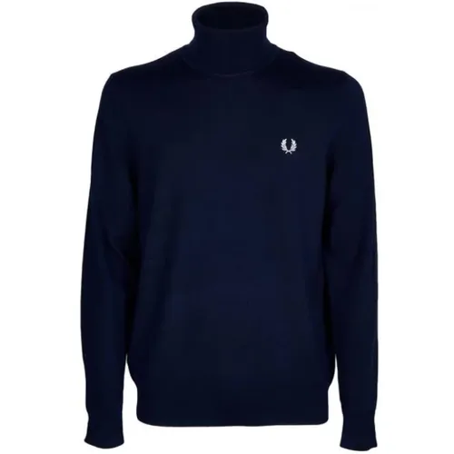 Turtlenecks, male, , Size: XL High Neck Sweater Classic Style Wool Blend - Fred Perry - Modalova