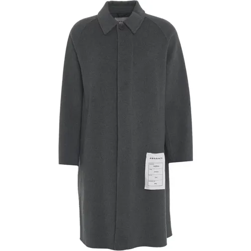 AMARÁNTO, Single-Breasted Coats, male, , Size: M Grey Coats Aw24 Model Height 190cm - Amaránto - Modalova