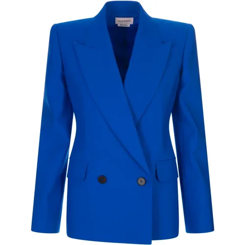 Blazers, female, , Size: XS Galactic Double-Breasted Wool Blazer - alexander mcqueen - Modalova