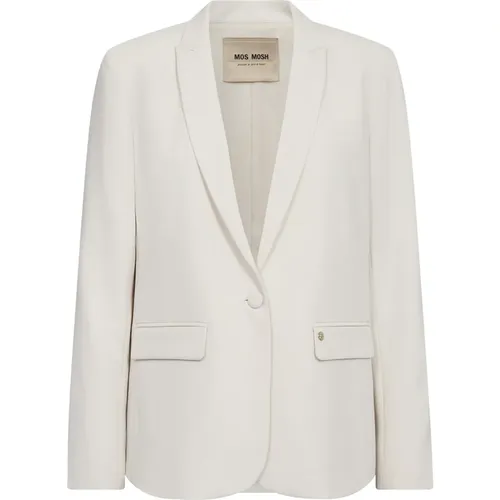 Femininer Blazer mit V-Ausschnitt und Klappentaschen , Damen, Größe: L - MOS MOSH - Modalova