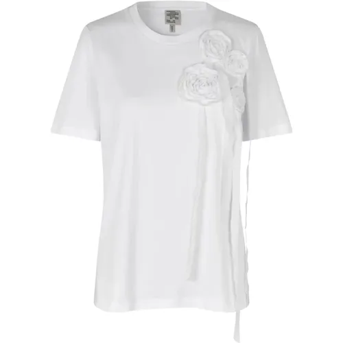 Rosette Crew Neck Cotton T-Shirt , female, Sizes: M, S, XS, L - BAUM UND PFERDGARTEN - Modalova