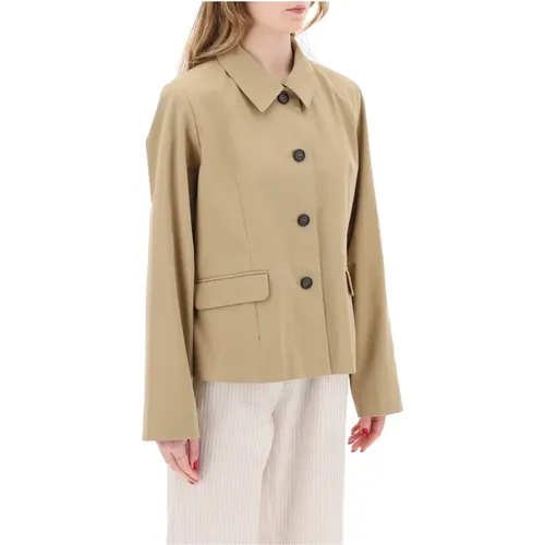 Short cotton waterproof jacket named petra in italian , female, Sizes: M - Skall Studio - Modalova