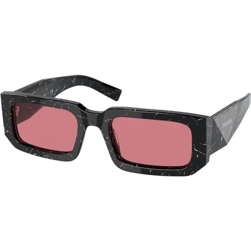 White Marble/Red Sunglasses Symbole PR 06Ys , unisex, Sizes: 53 MM - Prada - Modalova