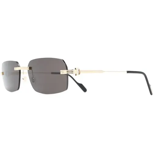 Gold Sunglasses for Everyday Use , male, Sizes: 58 MM - Cartier - Modalova